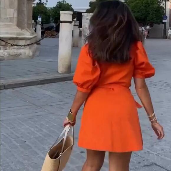 ZARA BLOGGER FAVORITE POPLIN DRESS ZW COLLECTION - Picture 8 of 11